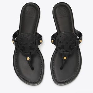 TORY BURCH Black Leather MILLER Sandal size 7 Great Condition!!